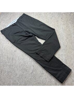 Polo Ralph Lauren Chino Pants Men 38 x 30 Black Flat Front Stretch Slim Fit 089